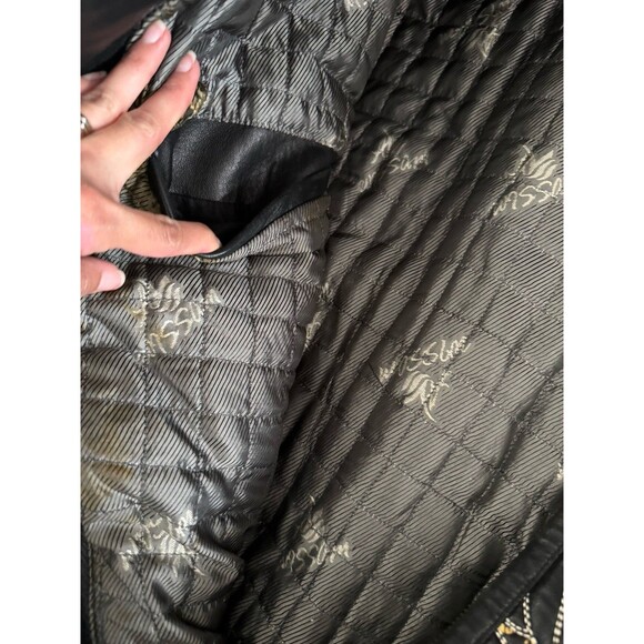 Al Wissam SCARFACE AL Pacino Embroidered Leather Jacket 52 RARE Bomber Black Men - Picture 13 of 16